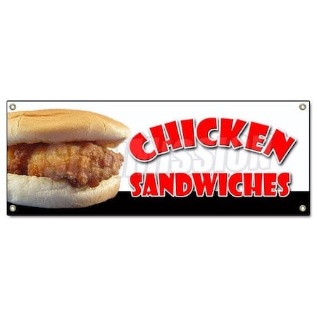 Signmission CHICKEN SANDWICH BANNER SIGN fried restaurant signs grilled char broiled B-Chicken Sandwich